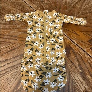 Floral Kids One Piece in Mustard and Black